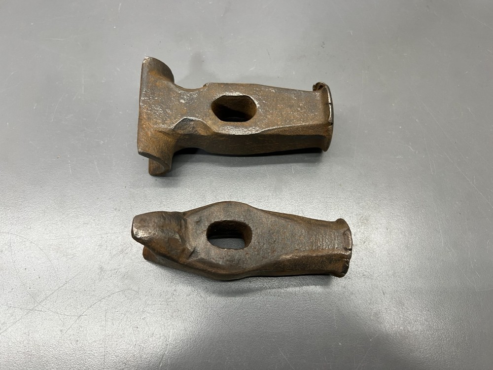 VINTAGE ANTIQUE FORGING ANVIL BLACKSMITH 2pc HAMMER HEAD SET