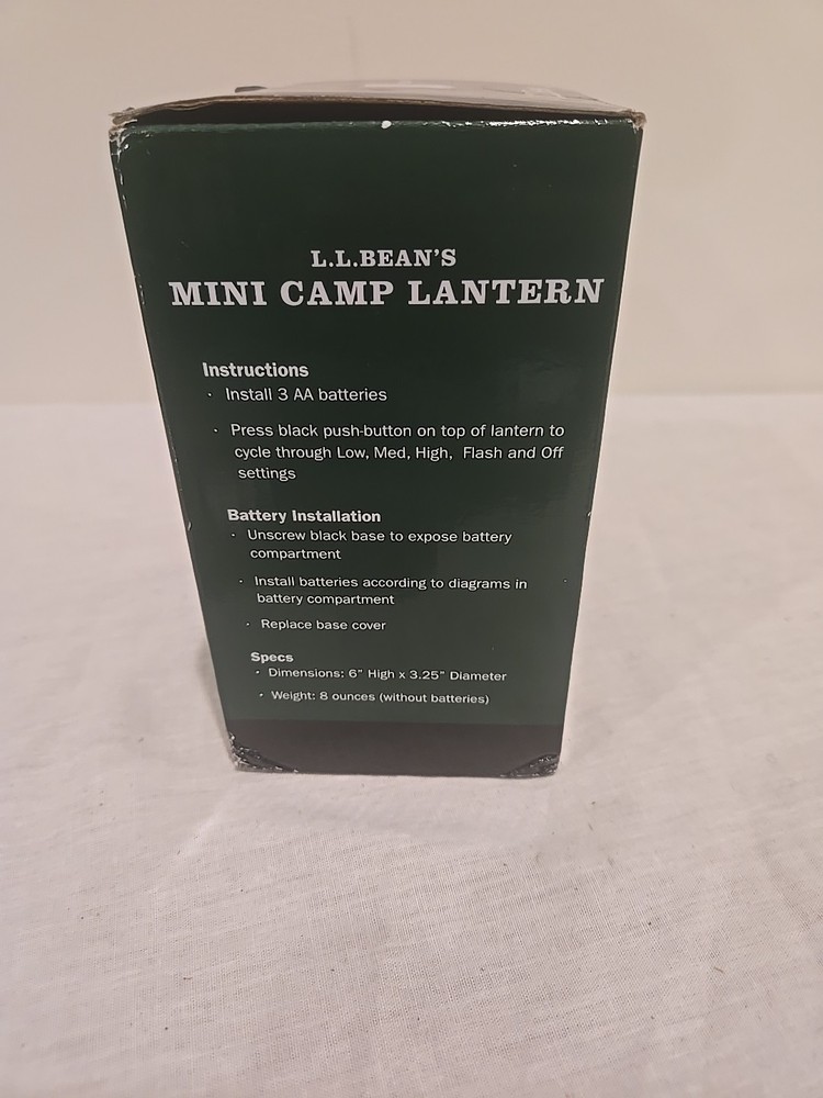 LL Bean Mini Camp Lantern Battery Powered 6” camping light