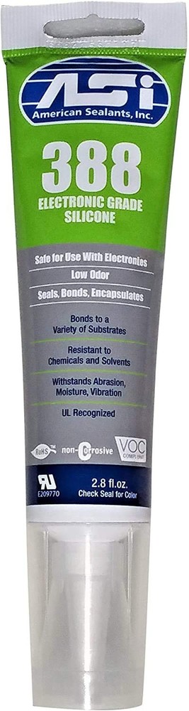 388 Clear Electronic Grade Silicone - 2.8 oz Squeeze Tube