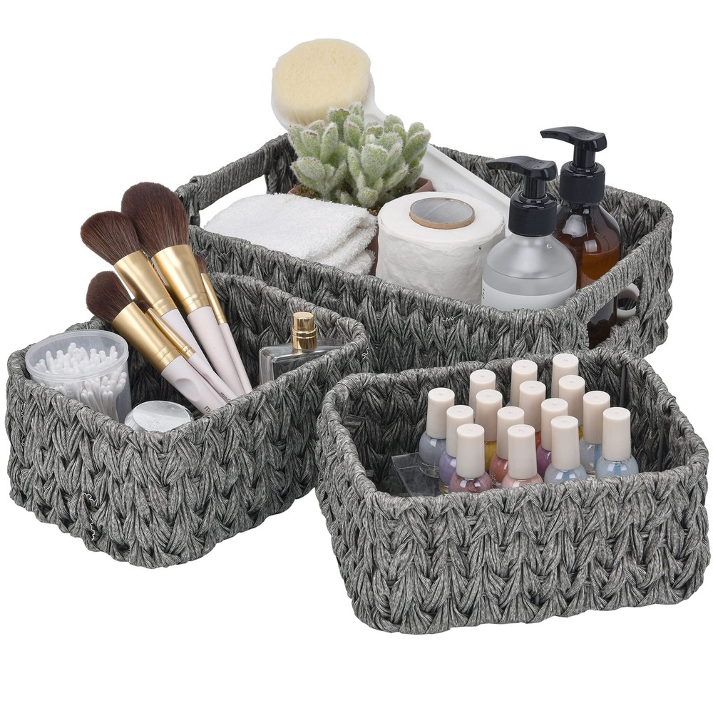 Wicker Storage Baskets for Shelves, Wicker Baskets for Organizing, Small Bask...