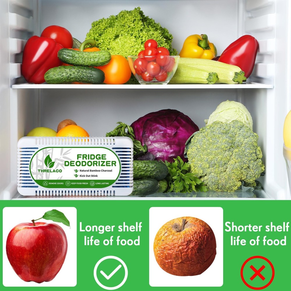 Threlaco 15 Pack Refrigerator Deodorizer Activated Charcoal Fridge Deodorizer...