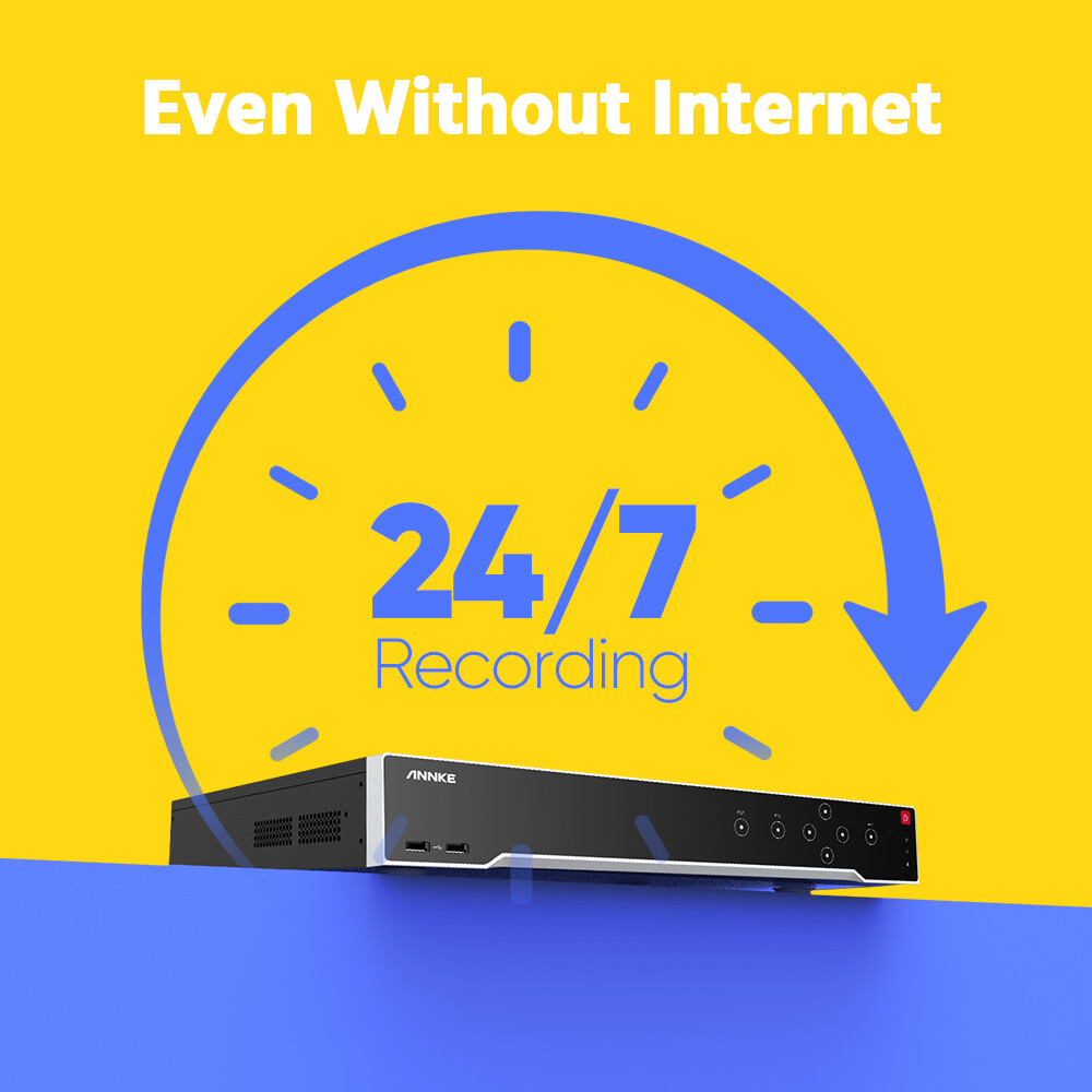 ANNKE 32CH 12MP NVR 4K POE AI Security Camera System Color Night Audio Recording