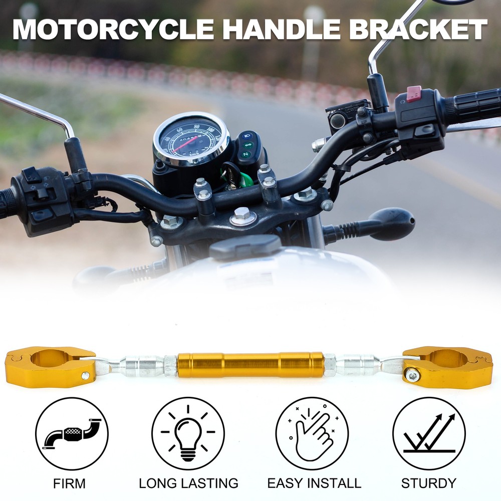 Motorcycle Handle Bracket Adjustable Handlebars Gold Tone with Small Wrench 1Set