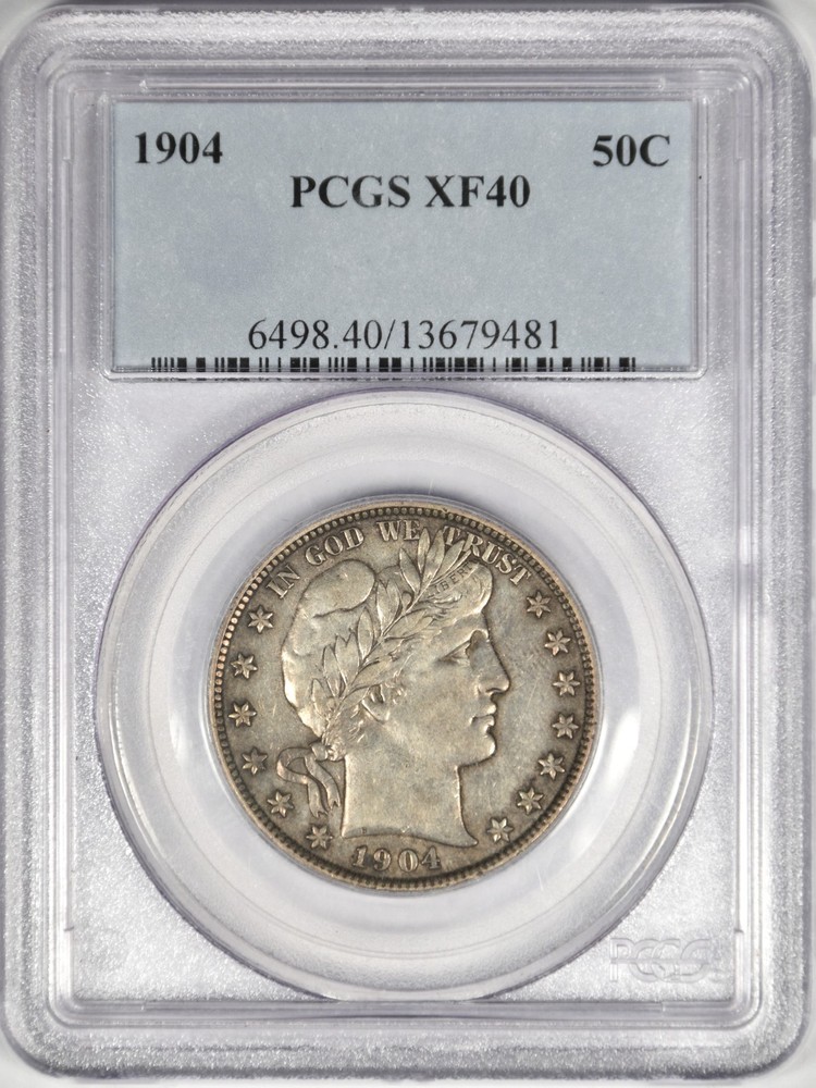 1904 BARBER HALF DOLLAR ~ PCGS XF40