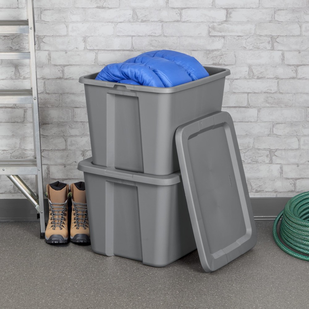 Sterilite Large Storage Bin, 18 Gallon Plastic Storage Container , Gray