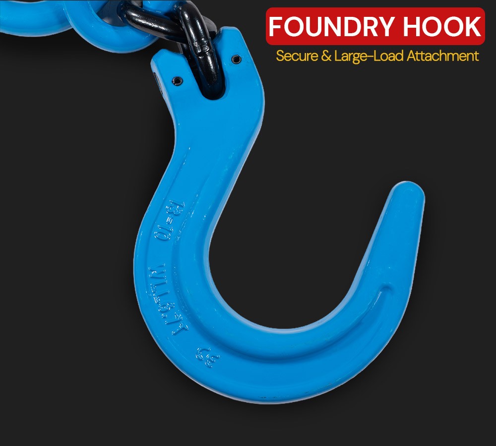 1/2" G100 Recovery Chain Adjustment w/ Foundry & Grab Hook 15000 lbs WLL Blue