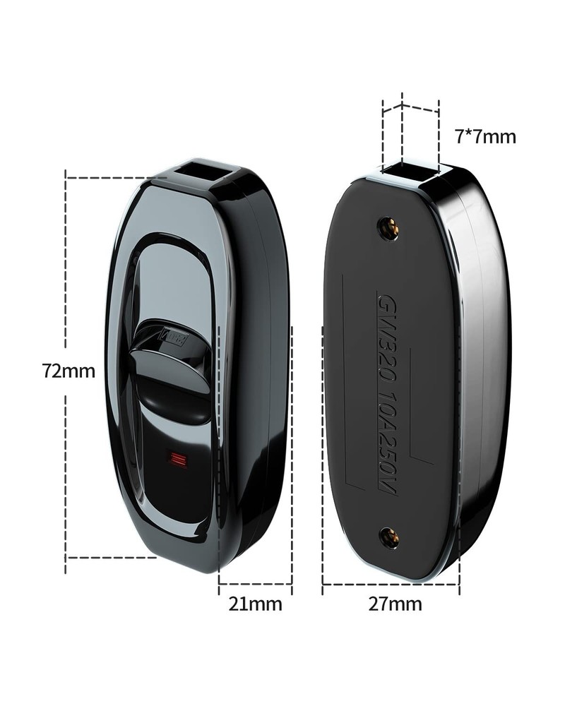 Durable Black Push Button Switch - 2 Pack for Convenient Appliance Control