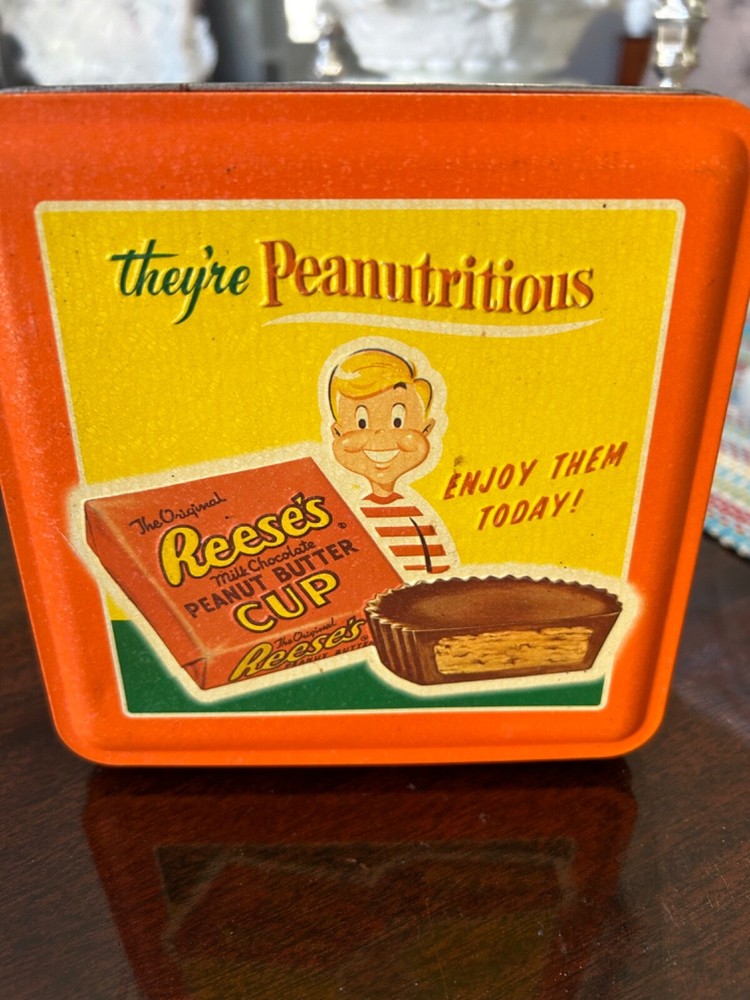Reese's Peanut Butter Cup "Peanutritious Tin" Hershey's Millennium #3 1997 EMPTY