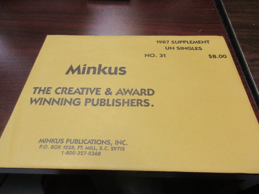 "MINKUS" ALBUM PAGES 1987 SUPPLEMENT U.N. SINGLES #31   W/FREE SHIPPING!!!