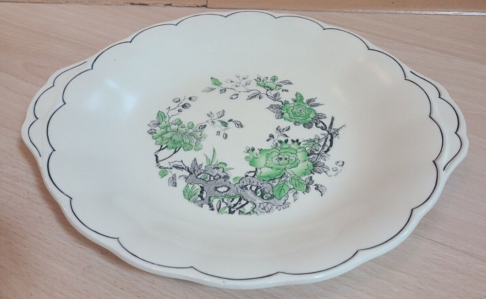 RARE Grindley England Serving Dish without Lid - Ceramic Green Floral Pattern
