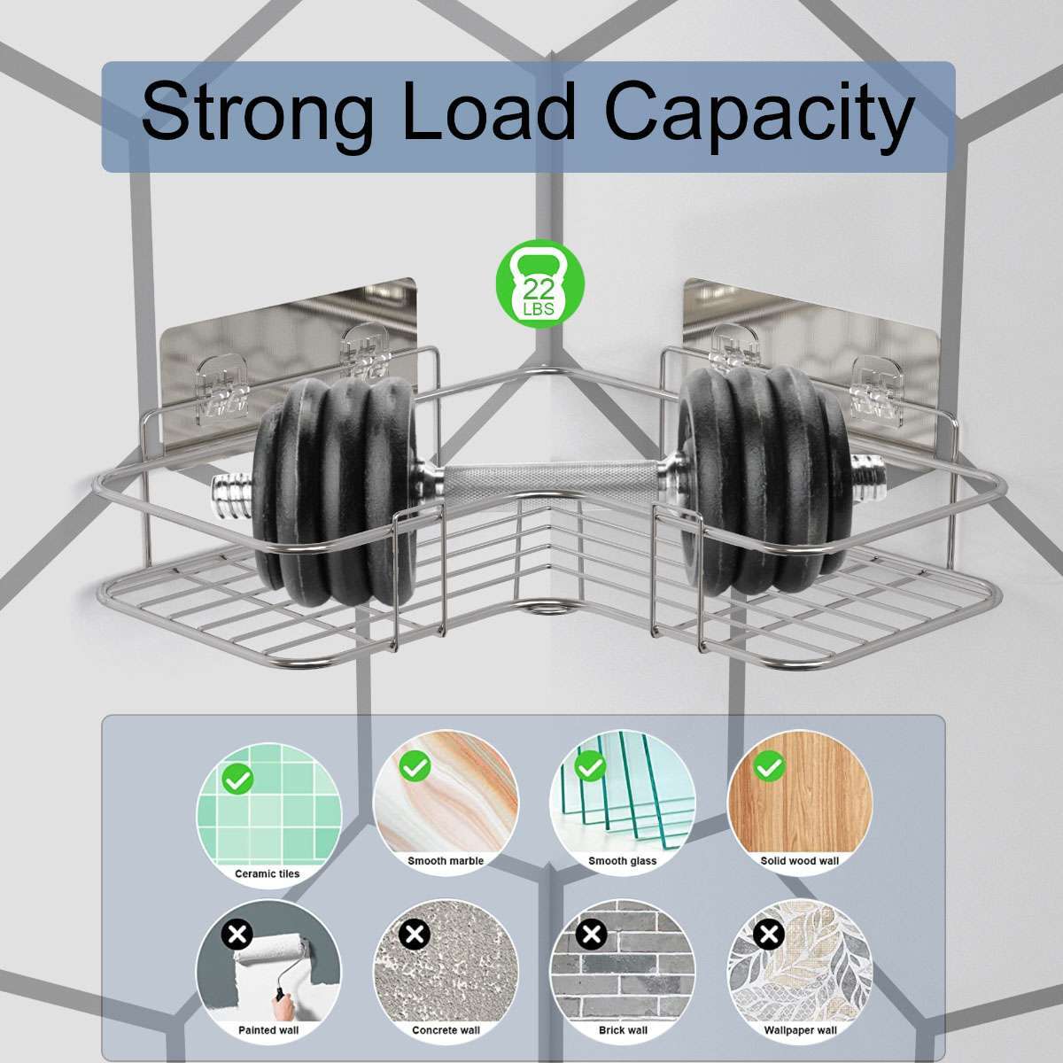 Shower Caddy Shelf Bathroom Corner Bath Storage Holder Organizer Triangular Rack