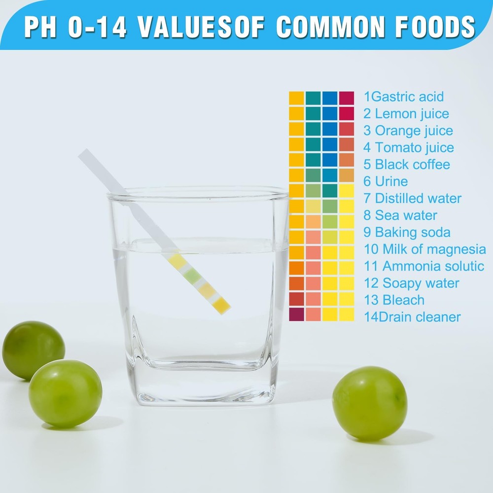 200pcs pH Test Strips (0-14) - Highly Accurate Litmus Paper for Testing Urine...