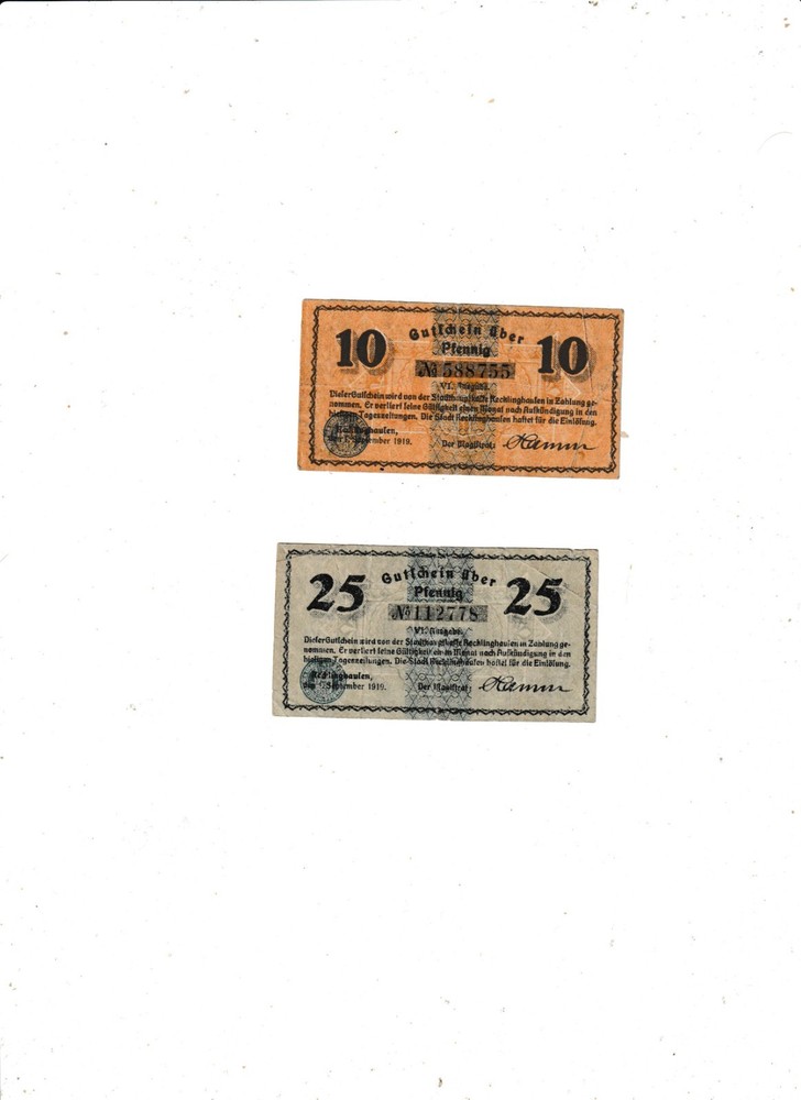 RECKLINGHAUSEN  2  NOTES  1919