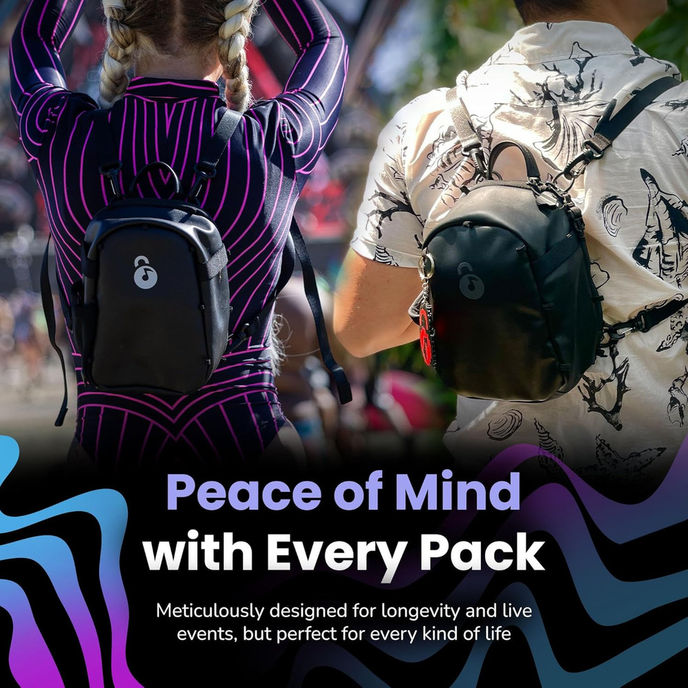 anti Theft Mini Pack – Mini Backpack with Locking Zipper Clips for Light Packing