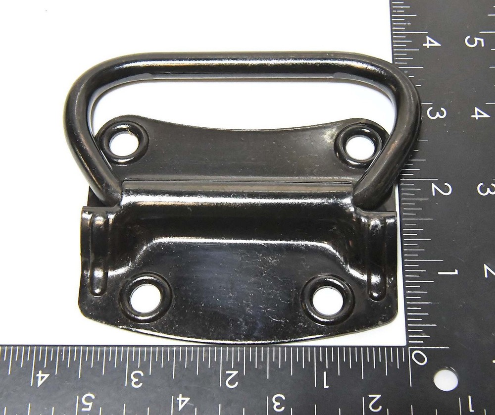 2 VINTAGE INDUSTRIAL MOUNT SURFACE MOUNT PULL RING HANDLES FOR CHEST OR CABINET
