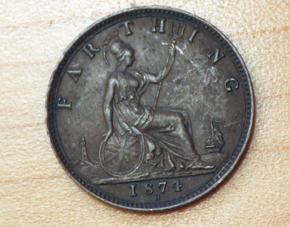 1874 H Great Britain Farthing