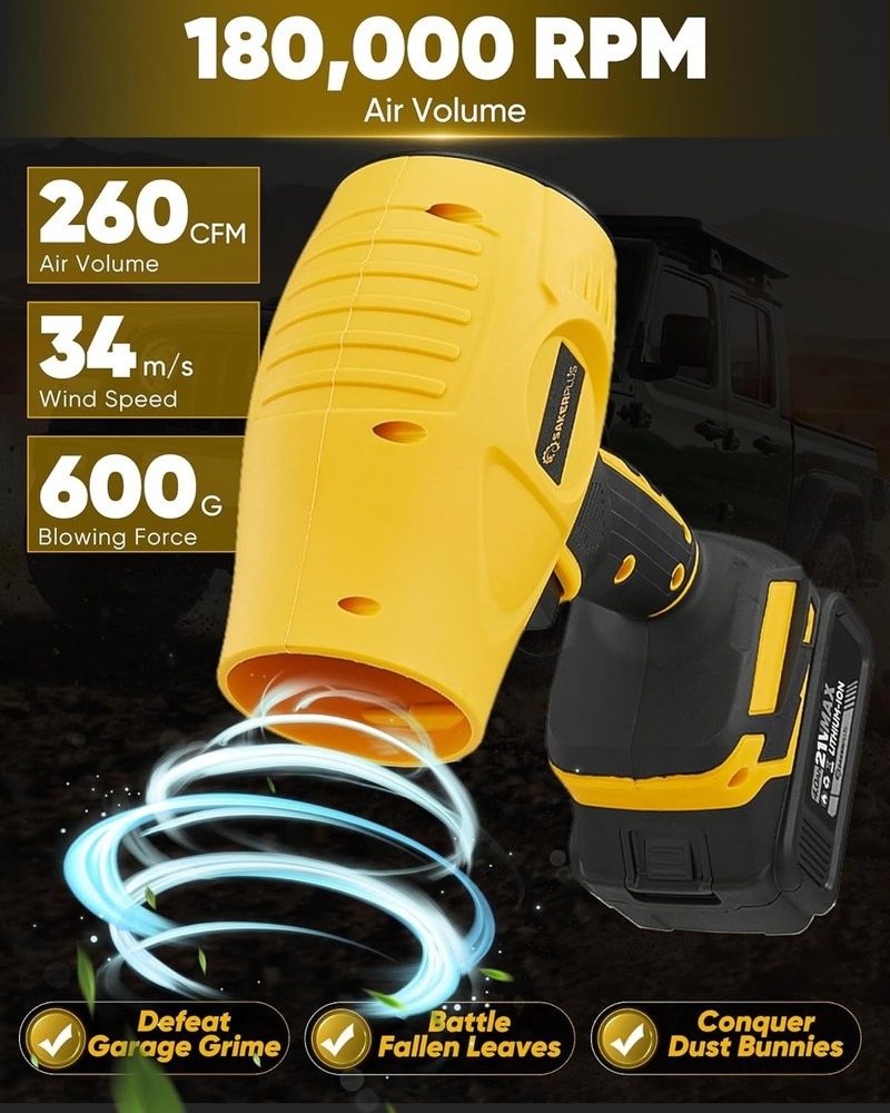 Portable Cordless Leaf Blower with 2 Batteries - Lightweight & Ergonomic Design