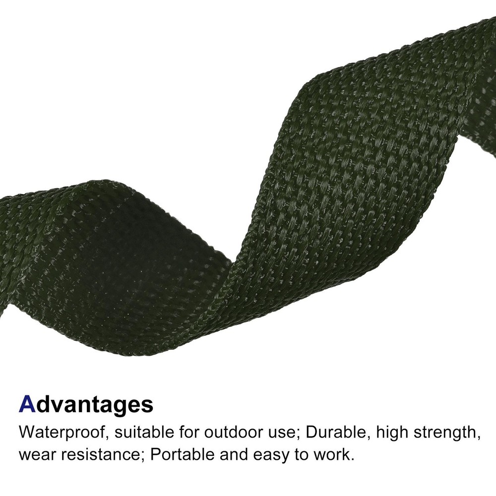 Lightweight Polypropylene Webbing Strap 1" 50 Yards Army Green Strapping