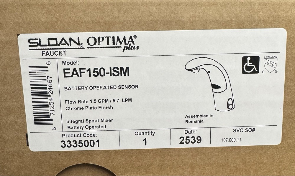 Sloan EAF-150-ISM Optima Chrome Bathroom Faucet Powered