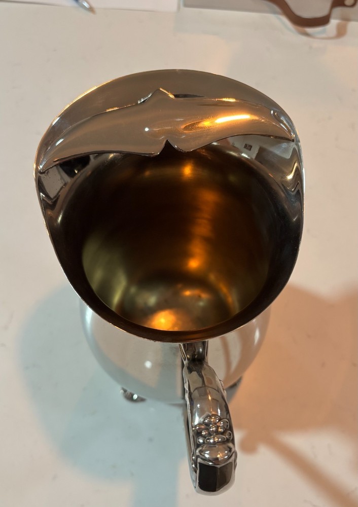 Vintage Leonard Silver Plated Pitcher With Ice Guard And Footed Stand