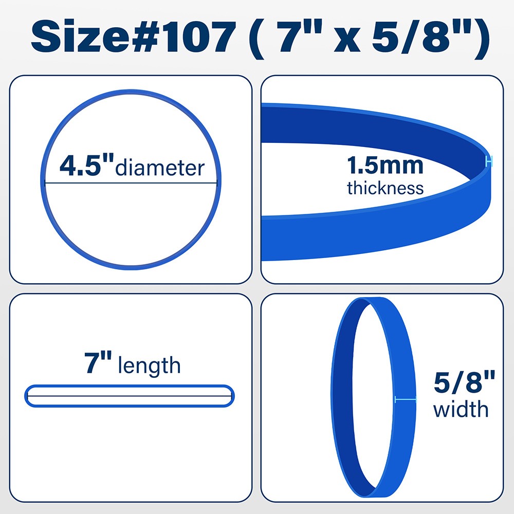Large Rubber Bands Heavy Duty 30PCS Size #107 Blue Elastic Long Rubber Bands