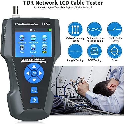Network Cable Tester, AT278 TDR Multi-Functional LCD Wire Tracker for NF-8601S