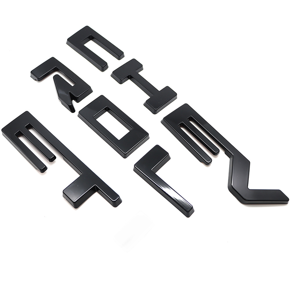 Front Grille Overlay Letters Emblem For Silverado Work Truck 2022-25 Gloss Black