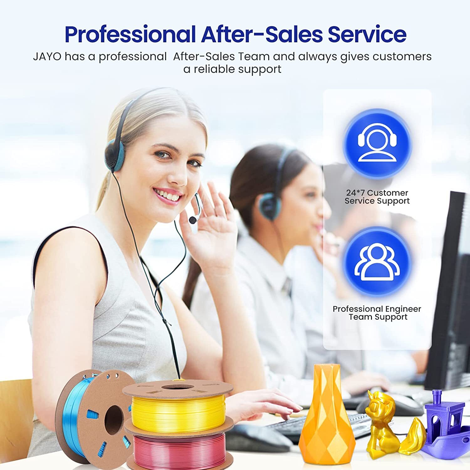 [BUY 6 PAY 4]JAYO 1.1KG PLA Meta PETG SILK PLA+ ABS 3D Printer Filament 1.75mm