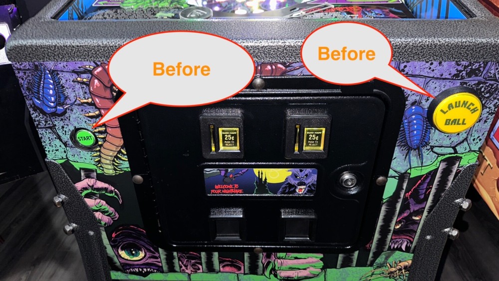 Alice Cooper's Nightmare Castle Pinball Start Button Launch Button Mod
