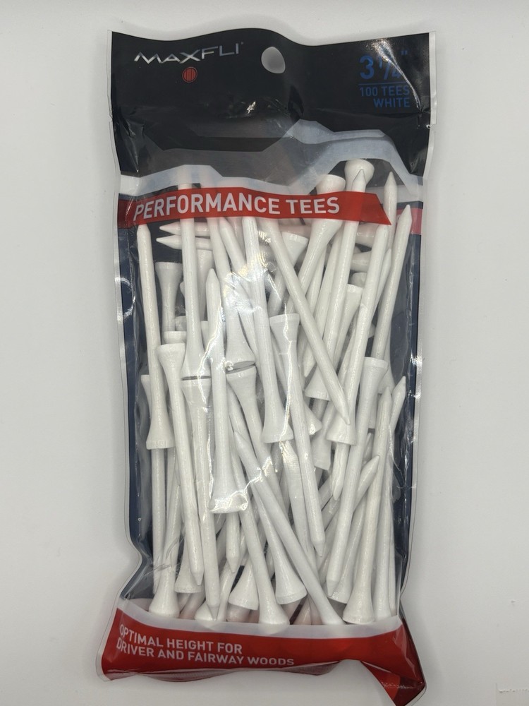 Maxfli Performance Golf Tees 3 1/4” White - 100 Count (Open Package)