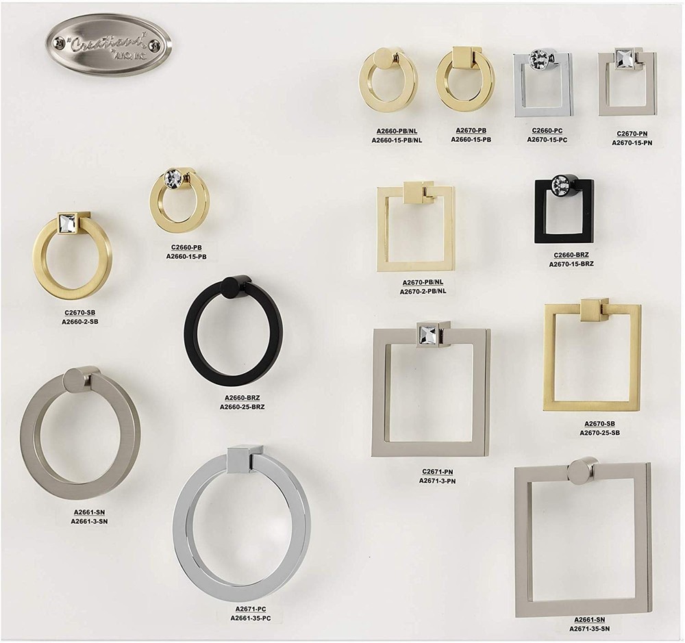 Alno A2670-2-SN Ring Pull 2" Flat Square Ring Only Satin Nickel