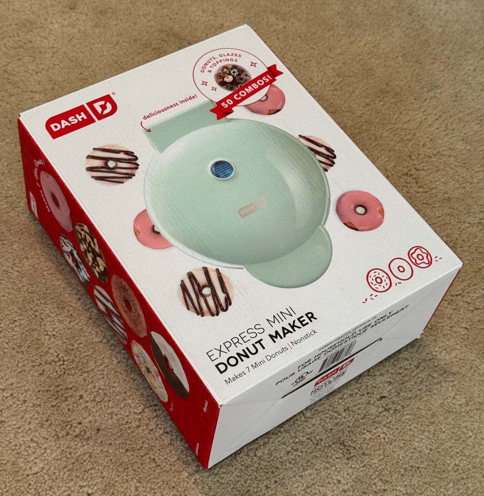 Dash Express Mini Donut Maker Machine Nonstick Electric Compact Kitchen