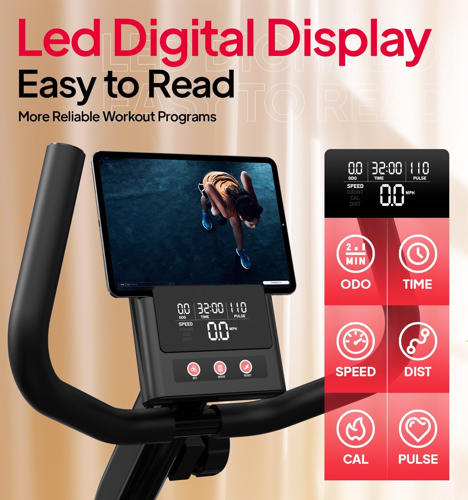 Indoor Recumbent Exercise Bike Stationary Bike Fitness Elliptical Exercise