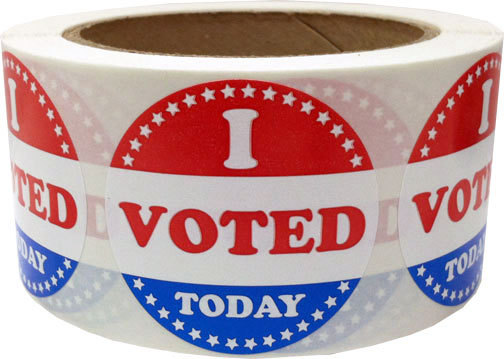 I VOTED TODAY Stickers | 2" Inch Round | 500 Pack