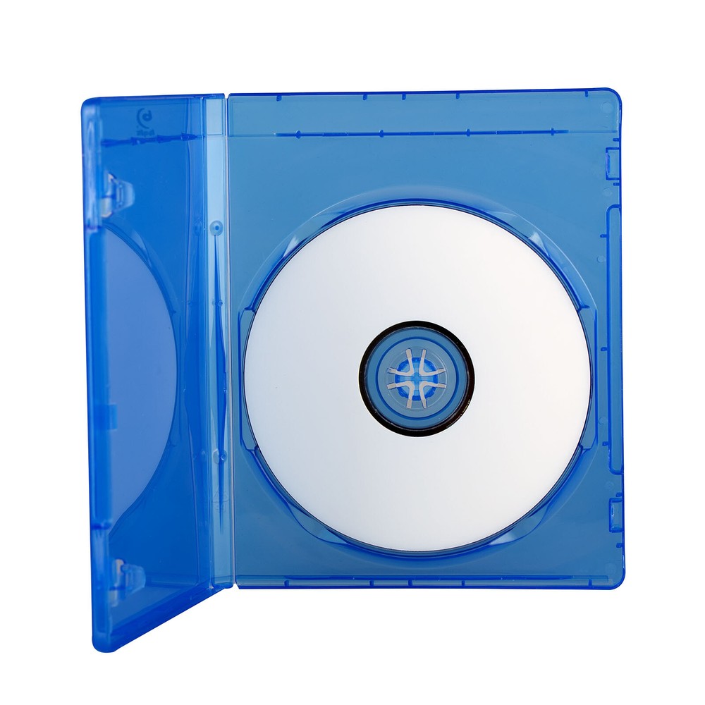 2 Pack Bluray Single Disc Case DVD Blue Plastic Holder Storage Clear Sleeve 11mm