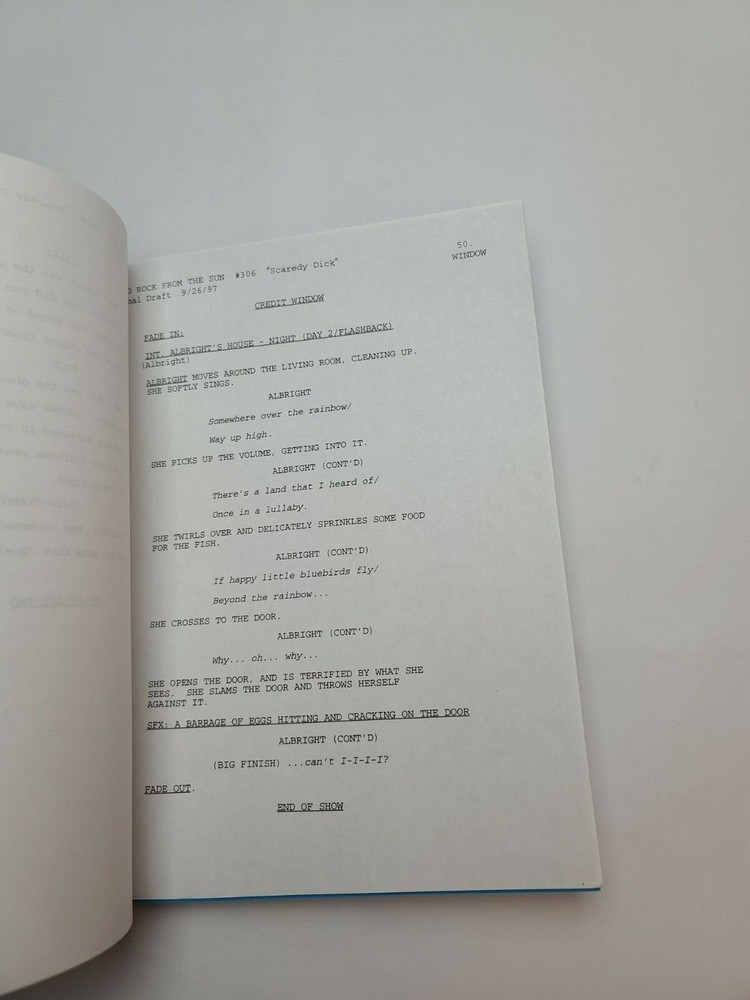 3RD ROCK FROM THE SUN / David Sacks 1997 TV Script, "Scaredy Dick"
