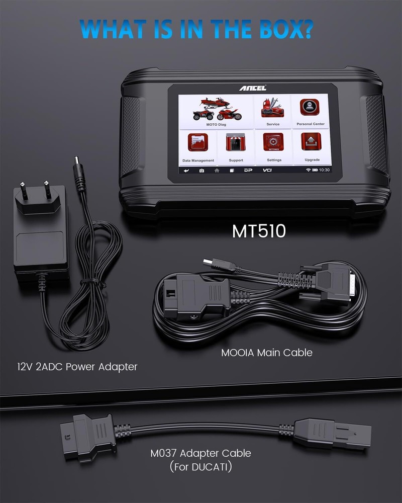 ANCEL MT510 for Ducati Motorcycle OBD2 Scanner Full System Diagnostic ECU Coding