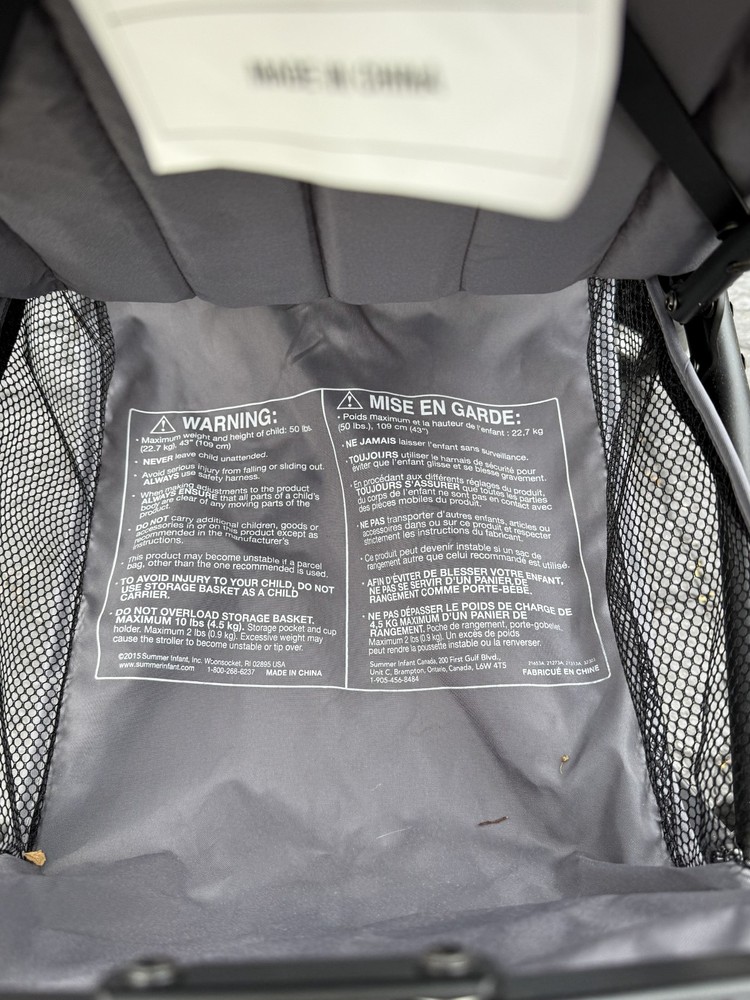 Summer Infant 3Dlite Convenience Stroller, Gray/Silver (Black Frame)