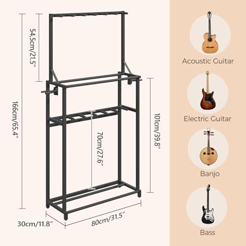 Guitar Stand, Multiple Guitar Rack Holder for Various Instruments, Multi