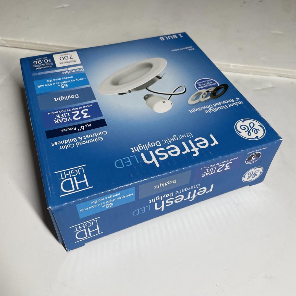 GE Refresh LED 4" White Round Dimmable Energetic Daylight