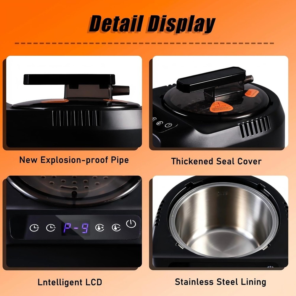 Fast Heating 1600W Portable Sauna Steamer - 9 Levels & Remote Timer Function