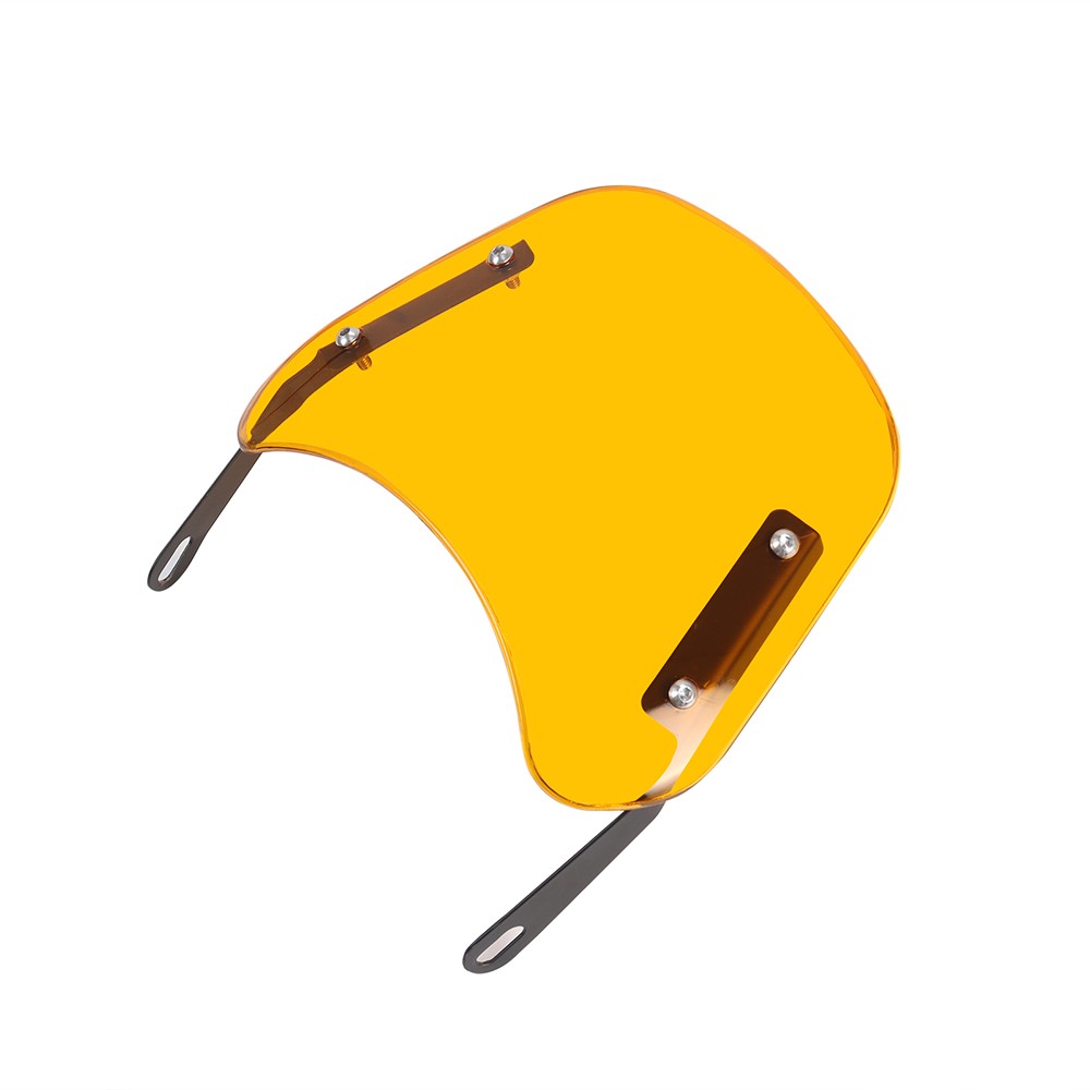 Yellow Round Headlight Motorcycle Windshield Windscreen Fairing 5-7'' Universal
