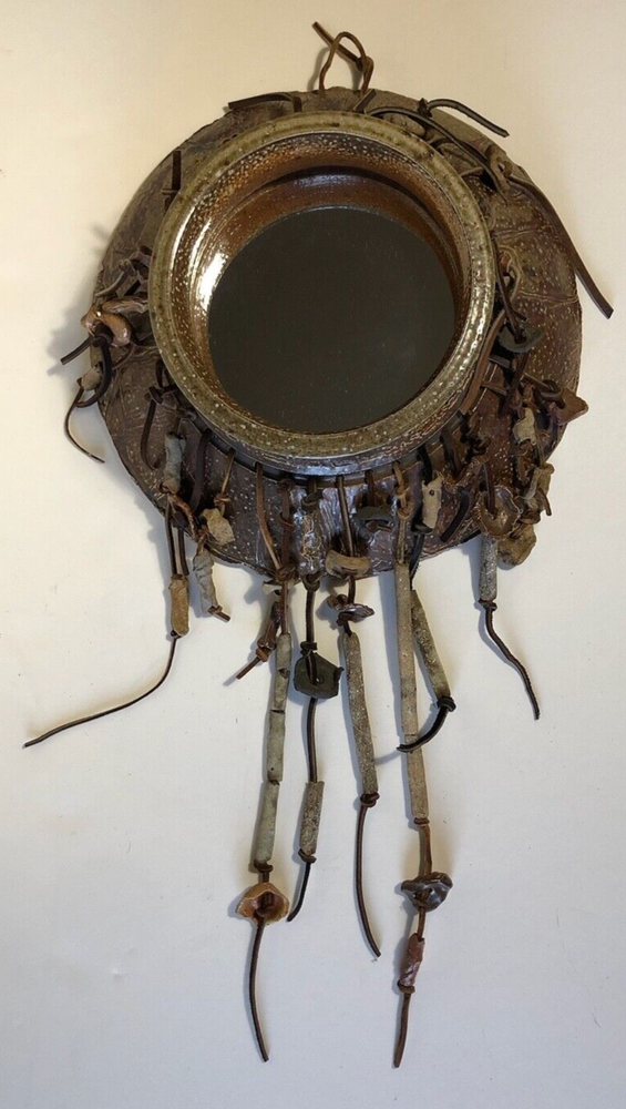 Decorative Pottery Wall Mirror -- Unbranded