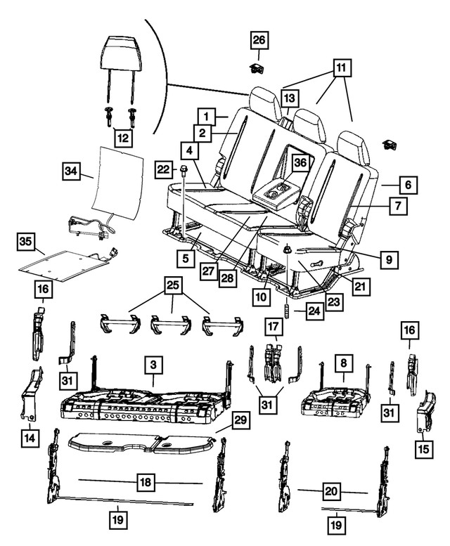 Genuine Mopar Seat Back Heated Pad 68057732aa