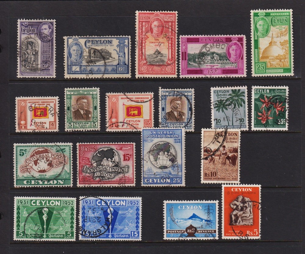 Ceylon - Issues from 1947 to 1954 used - attractive group - see scan