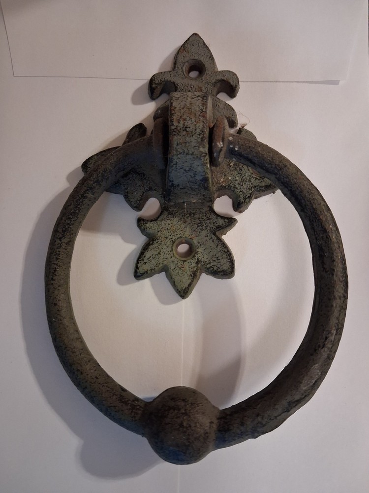Cast Iron Fleur De Lis Door Knocker  Rustic Victorian Style