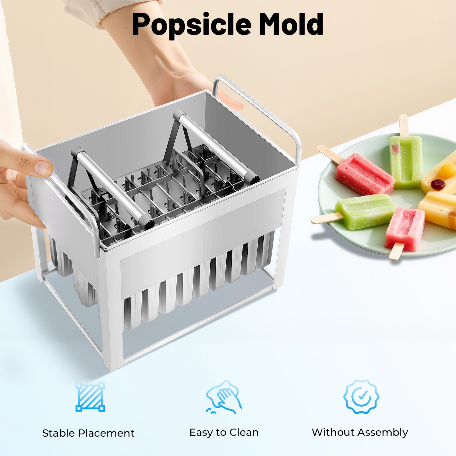 Stainless Steel Molds Pop Lolly Ice Cream Stick Holder Mold 30 Packs