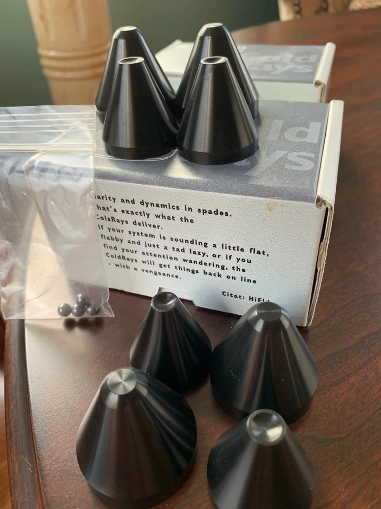 Cold Ray Ceramic Black & Ceramic Silver 4 per box Vibration Control Cones