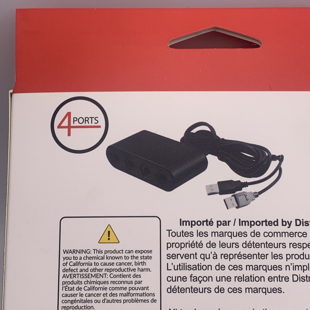 EVORETRO 4 Port Adapter for Gamecube Controller Wii U, Switch, and PC USB