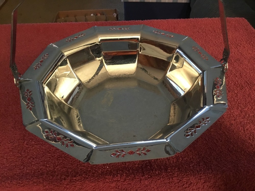Continentil Silver Co. 10 Sided Metal Basket #3748